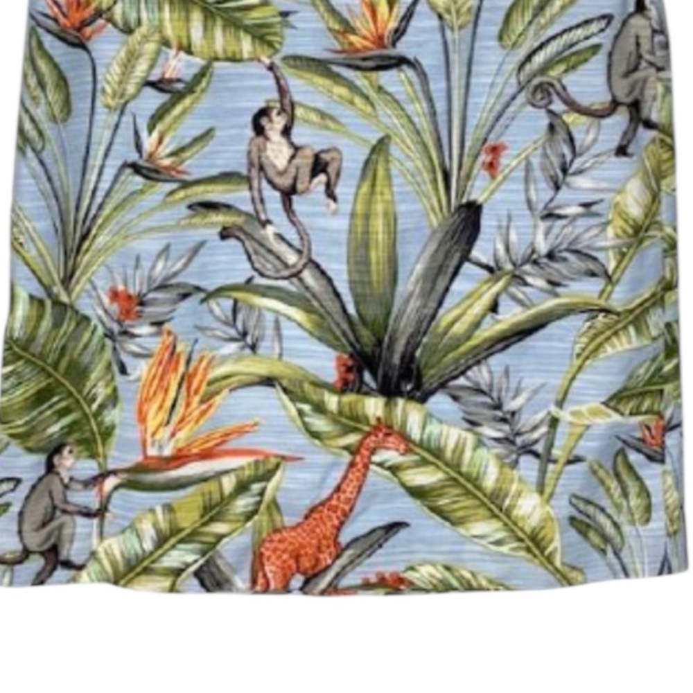 ANN TAYLOR Tropical Print Monkey & Giraffe Skirt in Blue/Green Size 2 — SWEET! - Picture 7 of 11